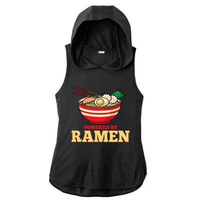 Powered By Ramen Japanese Anime Noodles Ladies PosiCharge Tri-Blend Wicking Draft Hoodie Tank