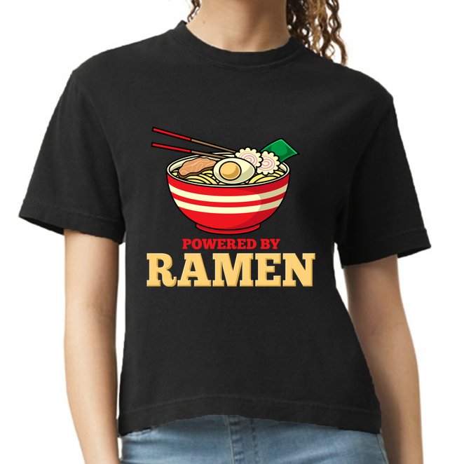 Powered By Ramen Japanese Anime Noodles Comfort Colors Boxy T-Shirt