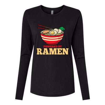 Powered By Ramen Japanese Anime Noodles Womens Cotton Relaxed Long Sleeve T-Shirt