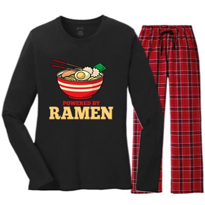 Powered By Ramen Japanese Anime Noodles Women's Long Sleeve Flannel Pajama Set 