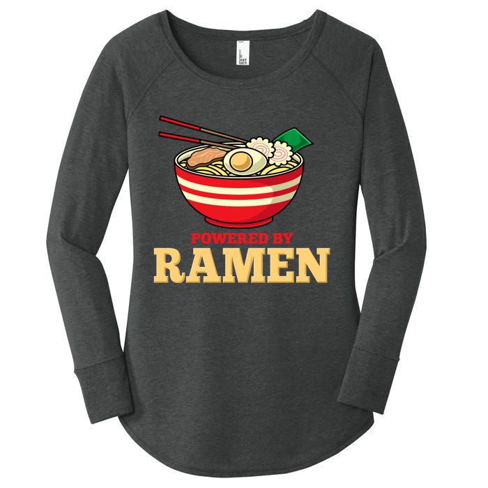 Powered By Ramen Japanese Anime Noodles Women's Perfect Tri Tunic Long Sleeve Shirt