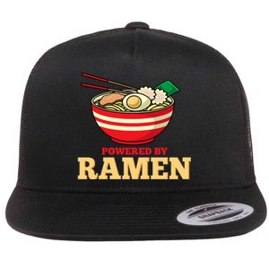 Powered By Ramen Japanese Anime Noodles Flat Bill Trucker Hat