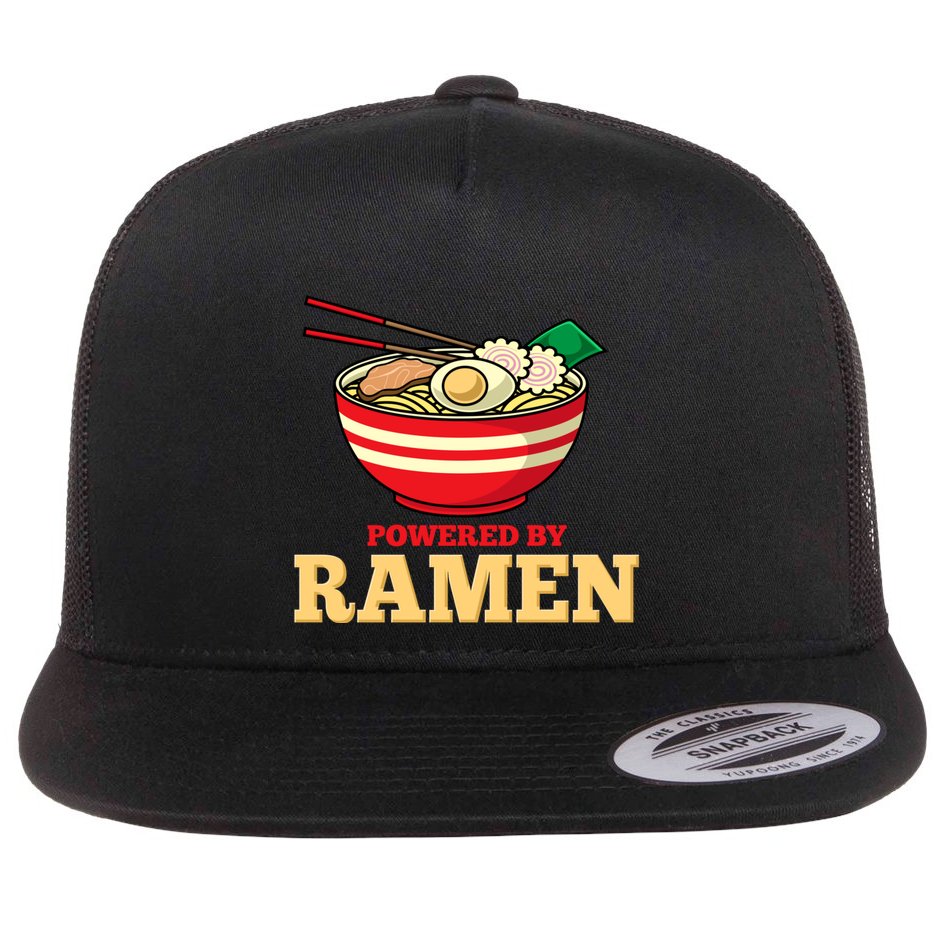Powered By Ramen Japanese Anime Noodles Flat Bill Trucker Hat