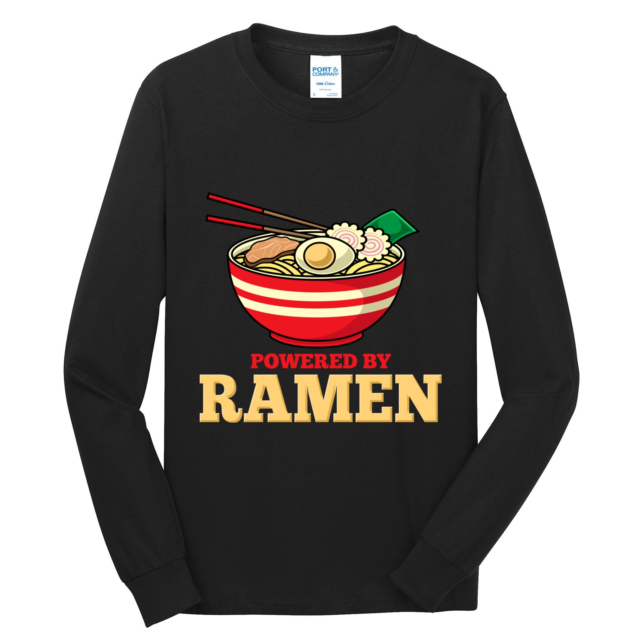 Powered By Ramen Japanese Anime Noodles Tall Long Sleeve T-Shirt