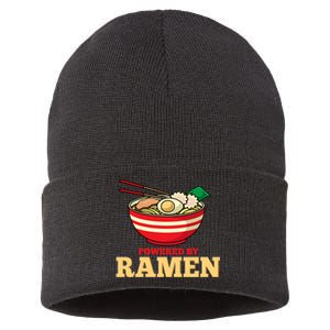 Powered By Ramen Japanese Anime Noodles Sustainable Knit Beanie