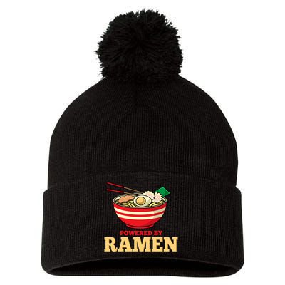 Powered By Ramen Japanese Anime Noodles Pom Pom 12in Knit Beanie