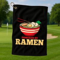 Powered By Ramen Japanese Anime Noodles Golf Towel