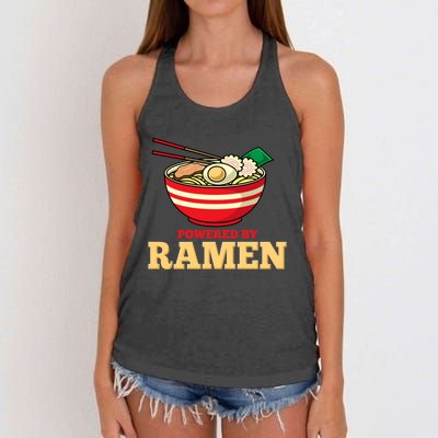 Powered By Ramen Japanese Anime Noodles Women's Knotted Racerback Tank