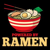 Powered By Ramen Japanese Anime Noodles Cropped Pullover Crew