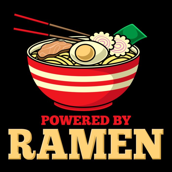 Powered By Ramen Japanese Anime Noodles Cropped Pullover Crew