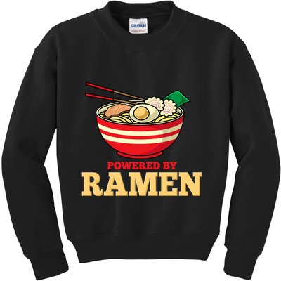 Powered By Ramen Japanese Anime Noodles Kids Sweatshirt