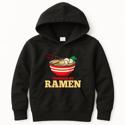 Powered By Ramen Japanese Anime Noodles Kids Hoodie