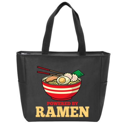 Powered By Ramen Japanese Anime Noodles Zip Tote Bag