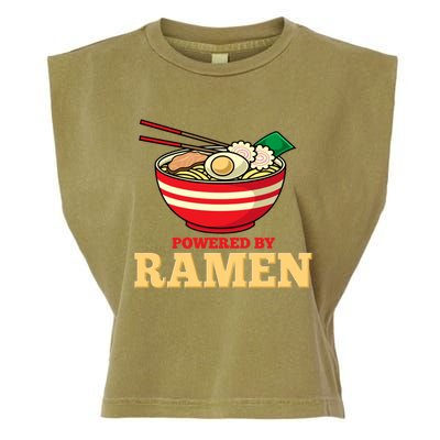 Powered By Ramen Japanese Anime Noodles Garment-Dyed Women's Muscle Tee