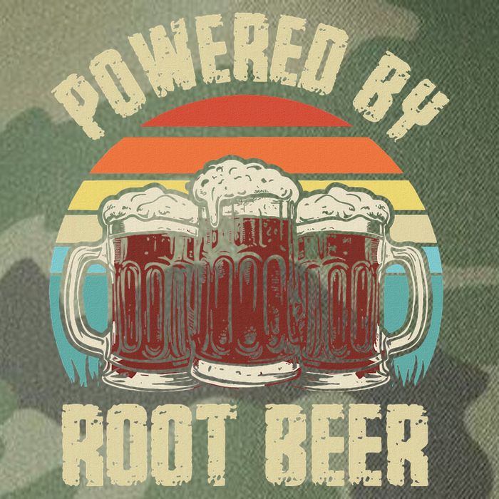 Powered By Root Beer Soda Drink Funny Root Beer Retro Legacy Tie Dye Trucker Hat