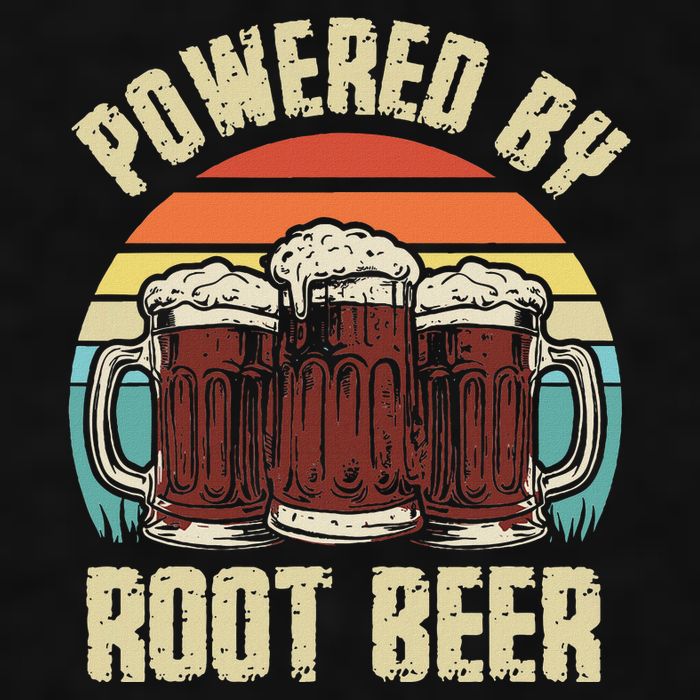 Powered By Root Beer Soda Drink Funny Root Beer Retro Ladies PosiCharge Tri-Blend Wicking Tank