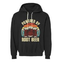 Powered By Root Beer Soda Drink Funny Root Beer Retro Garment-Dyed Fleece Hoodie