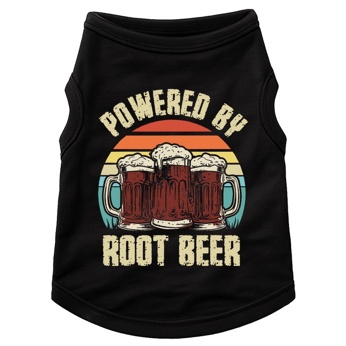 Powered By Root Beer Soda Drink Funny Root Beer Retro Doggie Tank
