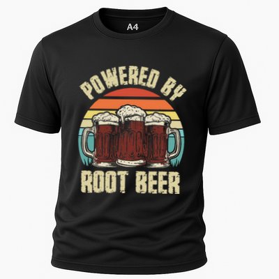 Powered By Root Beer Soda Drink Funny Root Beer Retro Performance Shirt
