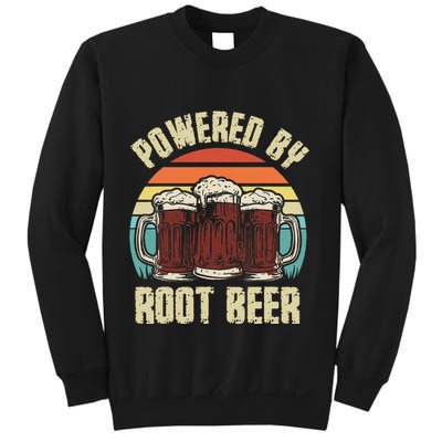 Powered By Root Beer Soda Drink Funny Root Beer Retro Sweatshirt