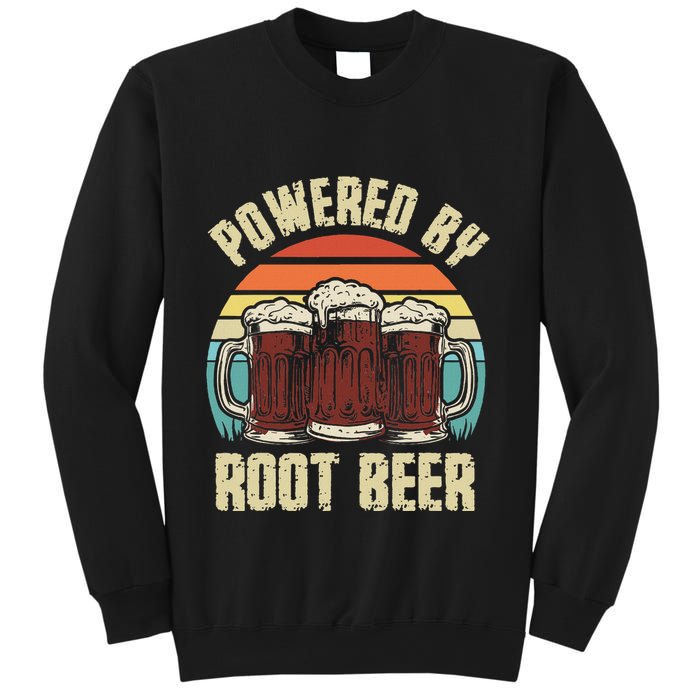 Powered By Root Beer Soda Drink Funny Root Beer Retro Sweatshirt
