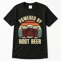 Powered By Root Beer Soda Drink Funny Root Beer Retro Tall T-Shirt