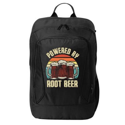 Powered By Root Beer Soda Drink Funny Root Beer Retro City Backpack
