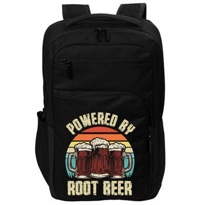Powered By Root Beer Soda Drink Funny Root Beer Retro Impact Tech Backpack