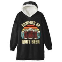 Powered By Root Beer Soda Drink Funny Root Beer Retro Hooded Wearable Blanket