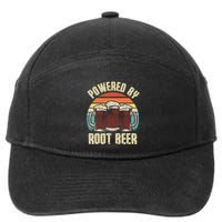 Powered By Root Beer Soda Drink Funny Root Beer Retro 7-Panel Snapback Hat