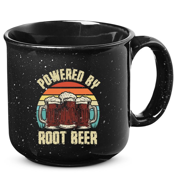 Powered By Root Beer Soda Drink Funny Root Beer Retro 15oz Campfire Ceramic Mug