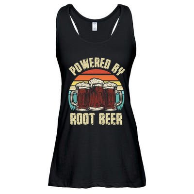 Powered By Root Beer Soda Drink Funny Root Beer Retro Ladies Essential Flowy Tank