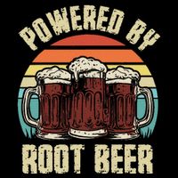 Powered By Root Beer Soda Drink Funny Root Beer Retro 16 in Basic Backpack