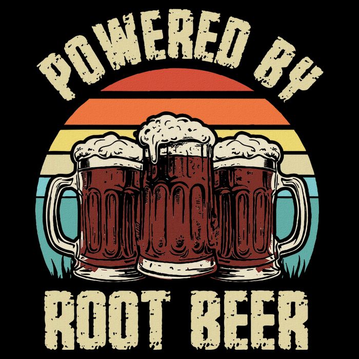 Powered By Root Beer Soda Drink Funny Root Beer Retro 16 in Basic Backpack