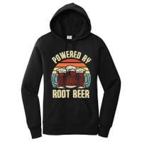 Powered By Root Beer Soda Drink Funny Root Beer Retro Women's Pullover Hoodie