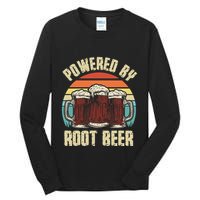 Powered By Root Beer Soda Drink Funny Root Beer Retro Tall Long Sleeve T-Shirt