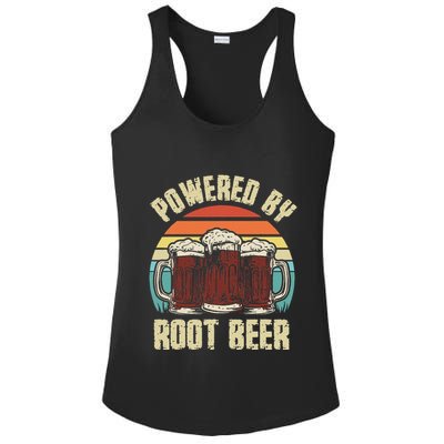 Powered By Root Beer Soda Drink Funny Root Beer Retro Ladies PosiCharge Competitor Racerback Tank