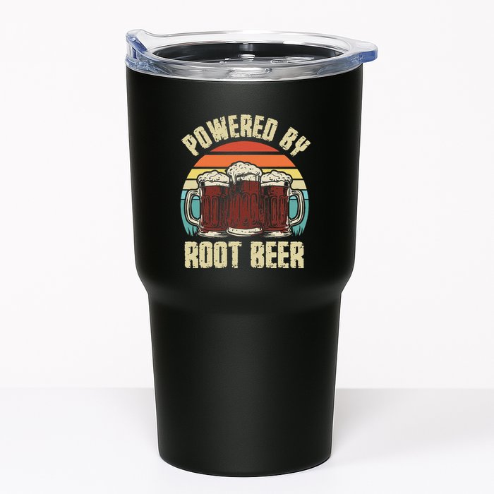 Powered By Root Beer Soda Drink Funny Root Beer Retro Tumbler