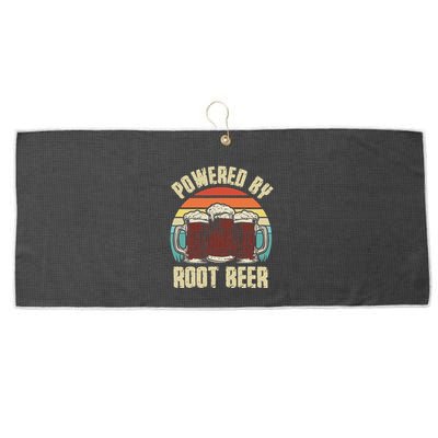 Powered By Root Beer Soda Drink Funny Root Beer Retro Large Microfiber Waffle Golf Towel