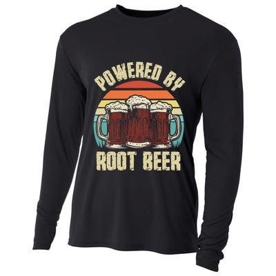 Powered By Root Beer Soda Drink Funny Root Beer Retro Cooling Performance Long Sleeve Crew