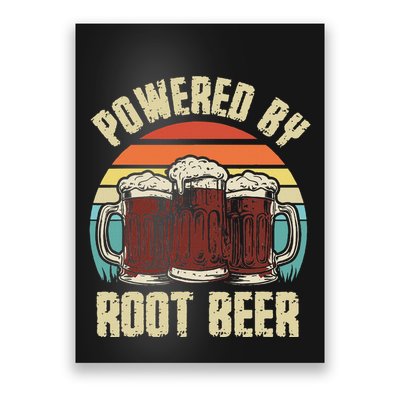 Powered By Root Beer Soda Drink Funny Root Beer Retro Poster