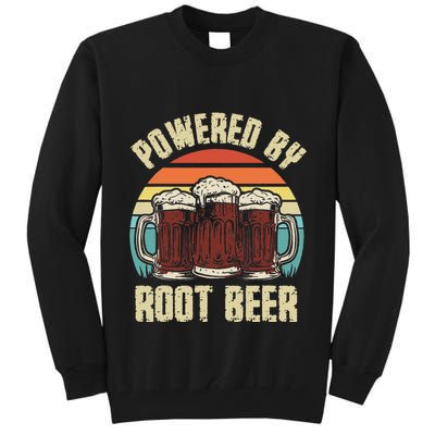 Powered By Root Beer Soda Drink Funny Root Beer Retro Tall Sweatshirt