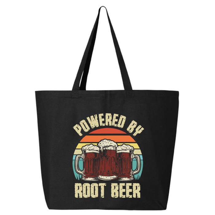 Powered By Root Beer Soda Drink Funny Root Beer Retro 25L Jumbo Tote