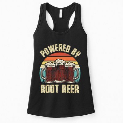Powered By Root Beer Soda Drink Funny Root Beer Retro Womens Tank Top