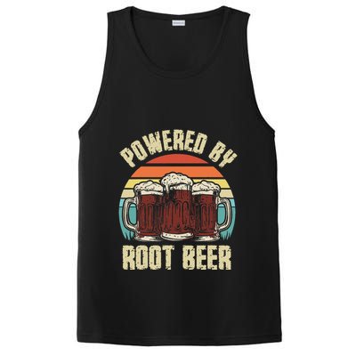 Powered By Root Beer Soda Drink Funny Root Beer Retro PosiCharge Competitor Tank