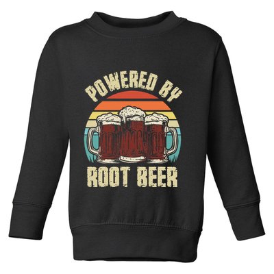 Powered By Root Beer Soda Drink Funny Root Beer Retro Toddler Sweatshirt