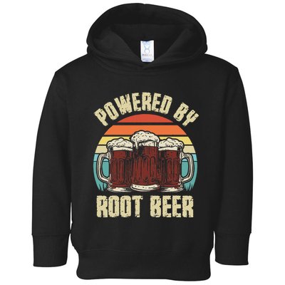 Powered By Root Beer Soda Drink Funny Root Beer Retro Toddler Hoodie