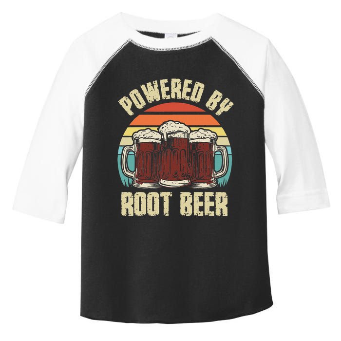 Powered By Root Beer Soda Drink Funny Root Beer Retro Toddler Fine Jersey T-Shirt