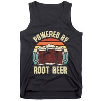 Powered By Root Beer Soda Drink Funny Root Beer Retro Tank Top