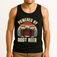 Powered By Root Beer Soda Drink Funny Root Beer Retro Tank Top